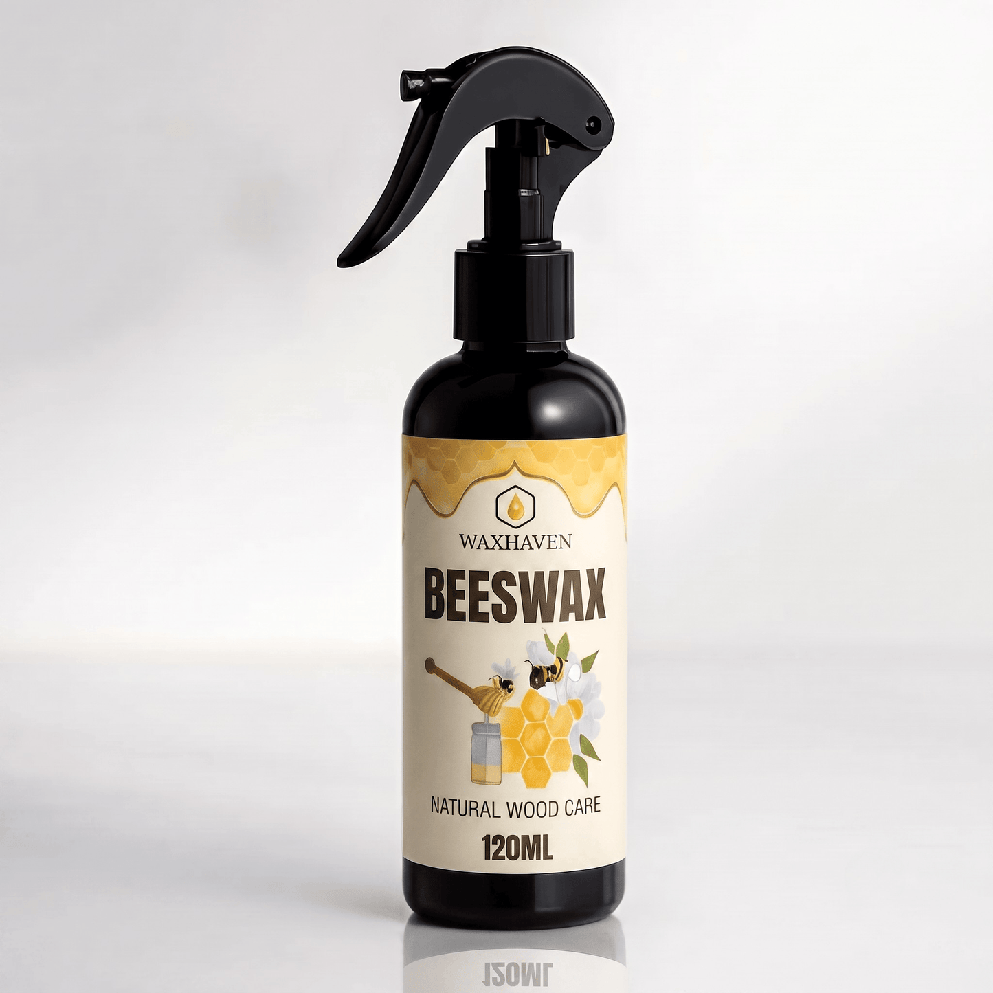 WaxHaven™ – Naturlig Bivaxspray för Trä och Möbler