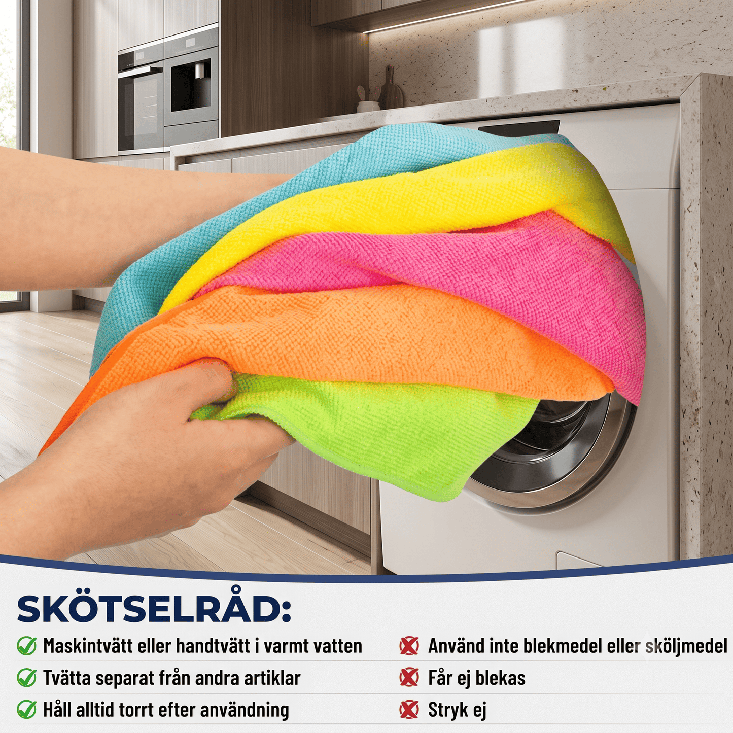 ASTRI Mikrofiberdukar 3st – Snabbtorkande Rengöringsdukar för Kök, Badrum och Hem